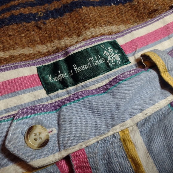 * VINTAGE * Knights of the Round Table Khaki Shorts - Retro 90's  sz 34 - Picture 2 of 5